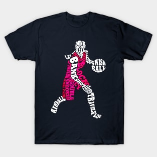 Girls Basketball Player Typography T-Shirt